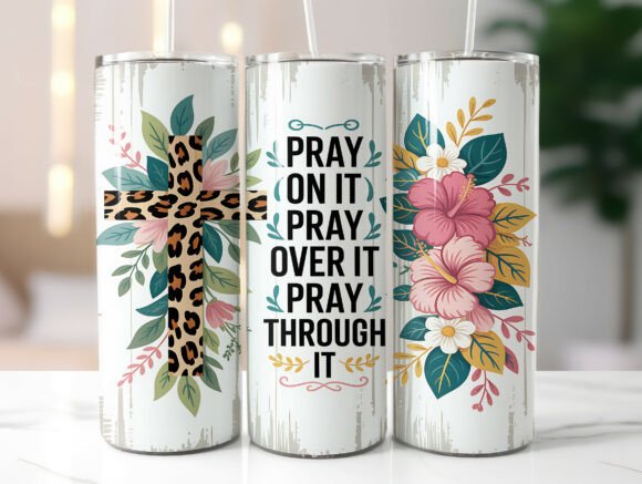 Christian Faith Floral Cross Tumbler Wrap Design Review