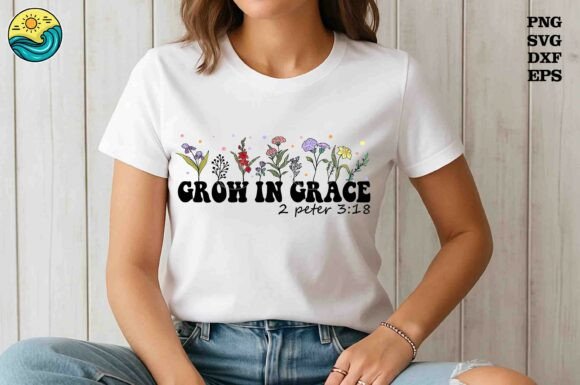 Grow in Grace Bible Verse SVG for Embroidery Projects