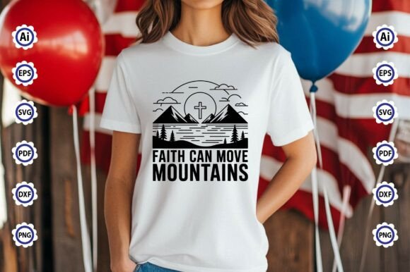 Reviewing Faith Can More Mountains PNG T-Shirt for Real Embroidery Projects